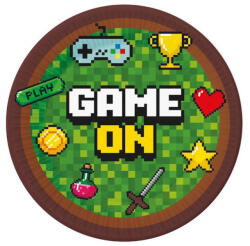  Játék Game On papírtányér 6 db-os 23 cm (MLG174434) - csinimini