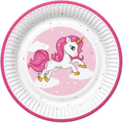 Unikornis Pink Heart papírtányér 8 db-os 18 cm (PKK043114) - csinimini