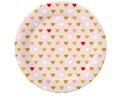 Szerelem XOXO Pink papírtányér 6 db-os 18 cm (MLG165654)