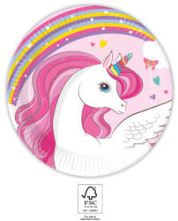  Unikornis Rainbow Colors papírtányér 8 db-os 20 cm FSC (PNN93758) - csinimini