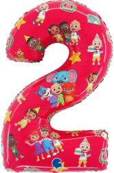 CoComelon Red 2-es szám fólia lufi 66 cm (GBBL272)