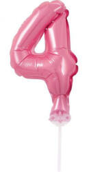  Rózsaszín 4-es Pink szám fólia lufi tortára 13 cm (MLG113587) - csinimini