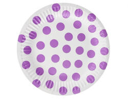  Pöttyös Lavender Polka Dots papírtányér 6 db-os 18 cm (MLG156423)