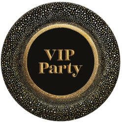 Party Gold VIP papírtányér 8 db-os 22, 7 cm (PKK766540) - csinimini