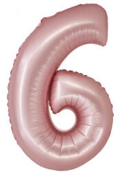 Rózsaszín 6-os Light Pink Mat szám fólia lufi 76 cm (MLG159134) - csinimini