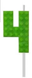 Építőkocka 4-es Green Blocks tortagyertya, számgyertya (MLG132755D)