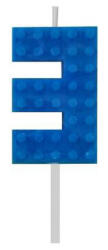  Építőkocka 3-as Blue Blocks tortagyertya, számgyertya (MLG132748C)