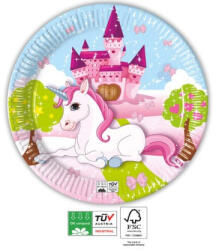  Unikornis Castle papírtányér 8 db-os 23 cm FSC (PNN93428) - csinimini