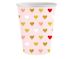 Szerelem XOXO Pink papír pohár 6 db-os 250 ml (MLG165777) - csinimini