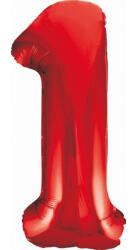 Piros 1-es Red szám fólia lufi 85 cm (MLG120547) - csinimini
