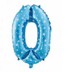 Kék Blue with Stars 0-ás szám fólia lufi 61 cm (MLG106022) - csinimini