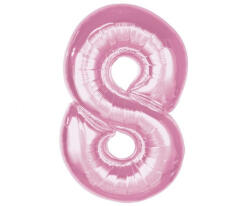 Rózsaszín 8-as Light Pink szám fólia lufi 92 cm (MLG195651) - csinimini