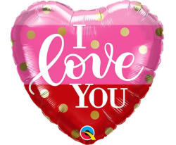 I Love You Dots fólia lufi 46 cm (MLG166980) - csinimini
