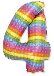 Pop It 4-es szám fólia lufi 69 cm (WP) (MLG312928) - csinimini