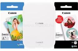 Canon Zoemini 2 hordozható fotónyomtató (fehér) + Zink Zoemini fotópapír (5x7.6cm, 20 lap) + Zink kör alakú öntapadós fotópapír (3.3cm, 10 lap) (5452C007) 1 év garanciával (5452C007)
