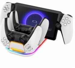 IPEGA PG-P5P03 - 3 in 1 töltőállomás PlayStation Portal & PS5 Dualsense kontrollerekhez RGB (PG-P5P03) (PG-P5P03)