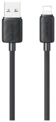 USAMS SJ689USB01 1m USB/Lightning fekete adat- és töltőkábel (SJ689USB01)