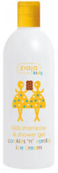 Ziaja Kids Cookies 'n' Vanilla Ice Cream sampon si gel de baie 2 in 1 pentru copii de 3 ani Cookies & Vanilla 400 ml