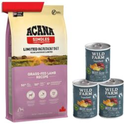 ACANA Singles Miel hrănit cu iarbă 17 kg + Carne de vită sălbatică Superfood 3x400 g