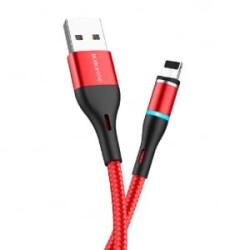 BOROFONE BU16 USB - Lightning mágneses kábel, 1, 2m, 2, 4A, piros (BU-16-Lightning-piros) (BU-16-Lightning-piros)