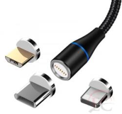 Maxlife mágneses kábel MXUC-03 USB - Lightning + USB-C + microUSB 1, 0 m, QC 3.0 (OEM-001960) (OEM-001960)