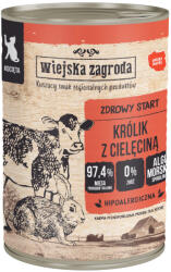 Wiejska Zagroda 6x400g Wiejska Zagroda Cat Kitten nyúl & borjú nedves macskatáp