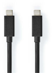 Nedis CCGL64020BK10 USB C - USB C (USB-C) kábel, USB 3.2 Gen 2, 100W, hossz 1m (CCGL64020BK10)