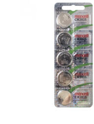 Somogyi Elektronic Maxell CR2025 gombelem, lítium, 3V, 5 db/csomag (Maxell CR2025)