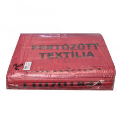 Hulladékgyűjtő zsák „Fertőzött textília 400 + 2 x 180 x 1100 mm piros - aqua