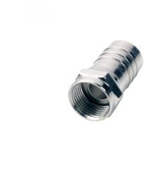 Somogyi Elektronic Home F 803C F csatlakozódugó, fém, S6TSV kábelre préselhető, egyenes kivitel (F 803C)