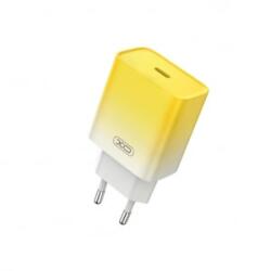 XO CE18 PD hálózati töltő USB-C 30W QC3.0 - sárga-fehér (CE18-sarga-feher)