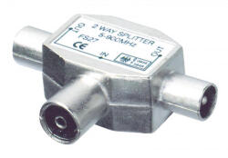 Somogyi Elektronic Home FS 27 koax elosztó, 1 aljzat, 2 dugó, T" alak (FS 27)