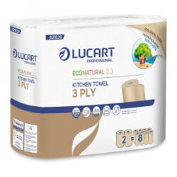 Lucart Kéztörlő 3 rétegű 2 tekercs/csomag EcoNatural 2.3 _ havanna barna (821639J) (821639J)