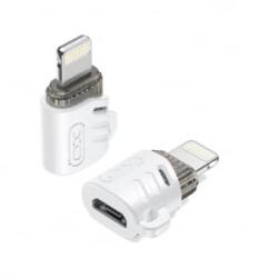 XO átalakító, Micro USB[anya] - Type-USB Lightning, fehér (NB256F) (NB256F)