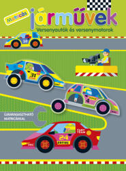 Napraforgó gyermekkönyvkiadó Matricás járművek - Versenyautók és versenymotorok (9789634830078)