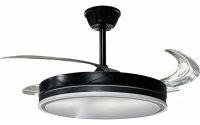 OPTONICA ventilátoros mennyezeti LED lámpa távirányítóval fekete 36W CCT 19102 (19102)