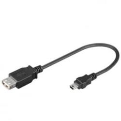 Goobay 2.0 USB kábel 0, 2m , USB A aljzat - Mini USB 5 pólusú dugó (95006) (95006)
