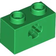 LEGO® 32064c6 - LEGO zöld technic kocka 1 x 2 méretű, X-lyukkal (32064c6)