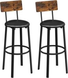 2 db bárszék készlet 39 x 39 x 100 cm lábzsámollyal PU borítással Könnyen összeszerelhető étkezőasztalhoz Top Bar Vintage Bar Brown (LBC069B81V1 XXX)