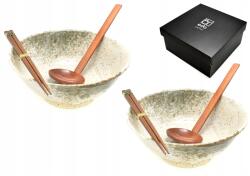Edo 2 db-os tál szett kanállal és pálcikákkal Ramen Hikari 1100 ml Box (8715226501027)