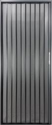  METALIC Harmonikaajtó - 88x200 cm, alumínium, antracit keret, fekete