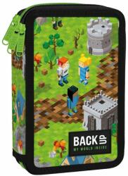 DERFORM Backup Iskolai Tolltartó Háromrekeszes Felszerelés Zsírkréta Filctoll Minecraft (EW61)