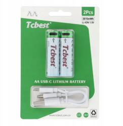 Tcbest R6 (aa) 950 mAh akkumulátor Type-C aljzattal Usb A kábel (6954457881801)
