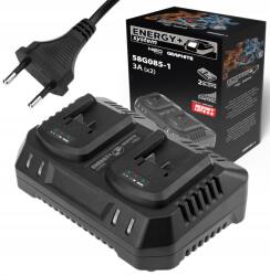 GRAPHITE Dupla Akkumulátortöltő Energy+ Boost Up 58G085-1 Akkumulátorokhoz (58G085-1)