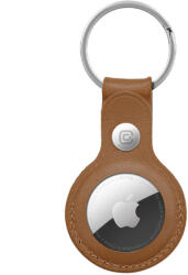 CRONG Kulcstartó Crong Leather Case With Key Ring Apple Airtag Barna (CRG-ATL-BRW)