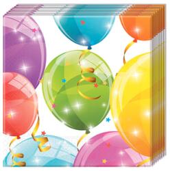 Procos Csillogó lufi mintájú szalvéta - 20 db (88150) (88150) (88150)