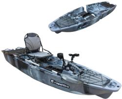 inSPORTline Összecsukható pedálos kajak inSPORTline Rhoner Urban Camo, fogantyú, horgászbottartó, lehajtható ülés, egyszerű kormányvezérlés, tárolórekeszek, 38 kg (29080)