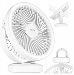 Vayox Asztali Ventilátor Akkumulátoros Ventilátor Csendes Erős Led Lámpa Kampó Vayox (VA0338W)