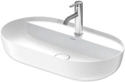 Duravit Luv - Pultra szerelhető mosdókagyló, 700x400 mm, túlfolyó nélkül, csapfurattal, WonderGliss, fehér/matt fehér 03807026001 (03807026001)