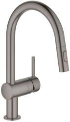 GROHE Minta - Mosdókagyló-keverő kihúzható zuhanyzóval, Brushed Hard Graphite 32321AL2 (32321AL2)
